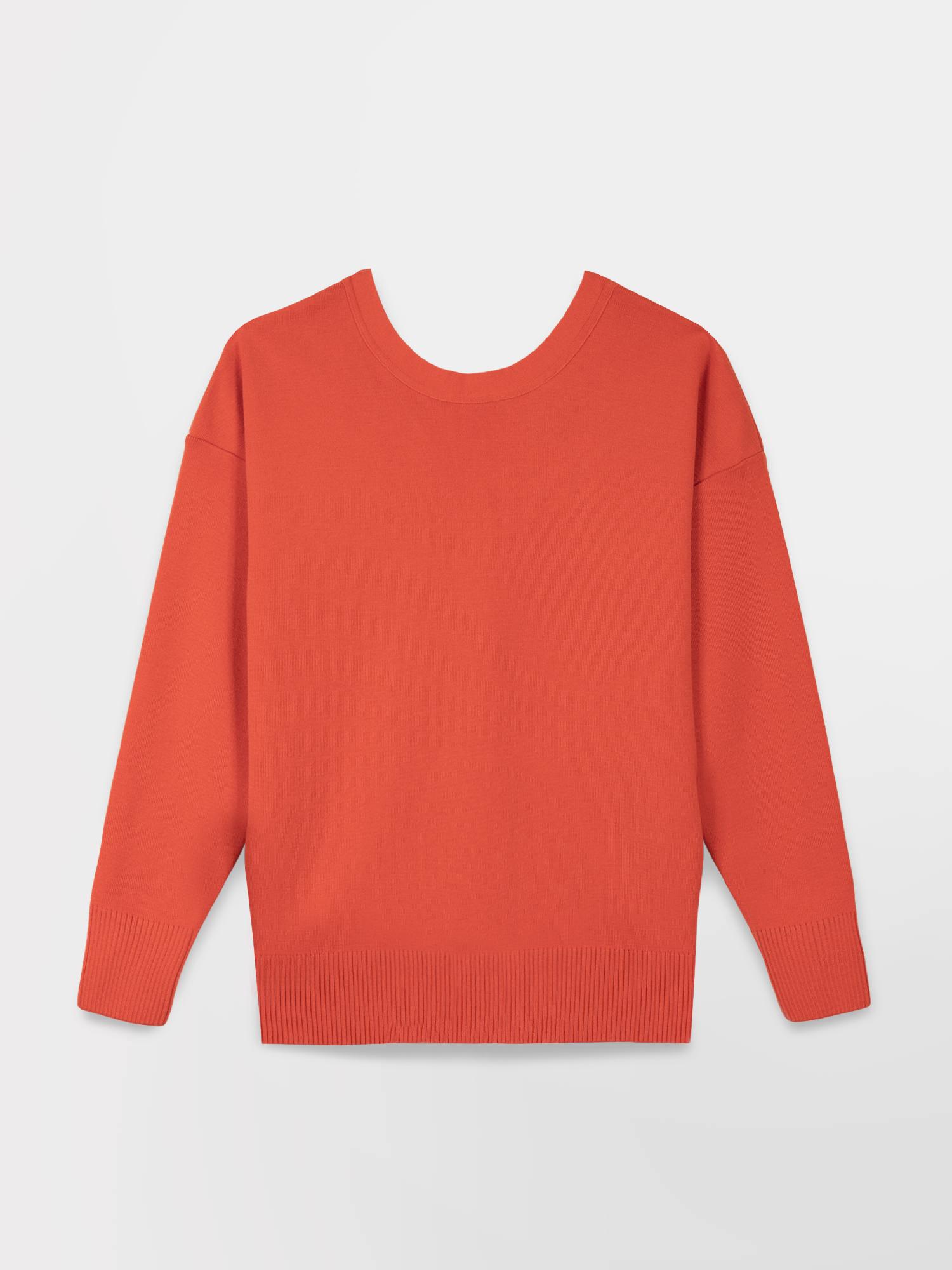 Pull laine orange 2025 femme