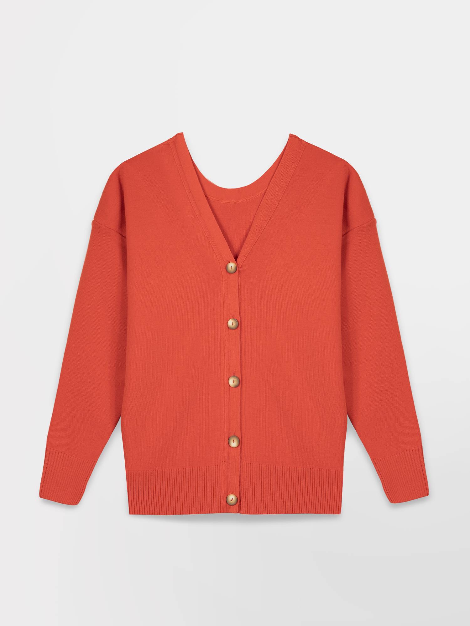 Pull en sales laine orange