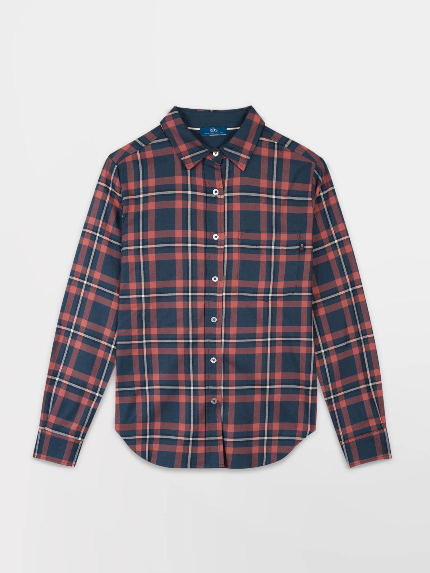 Chemise Femme Grands Carreaux Rose et Marine tbs