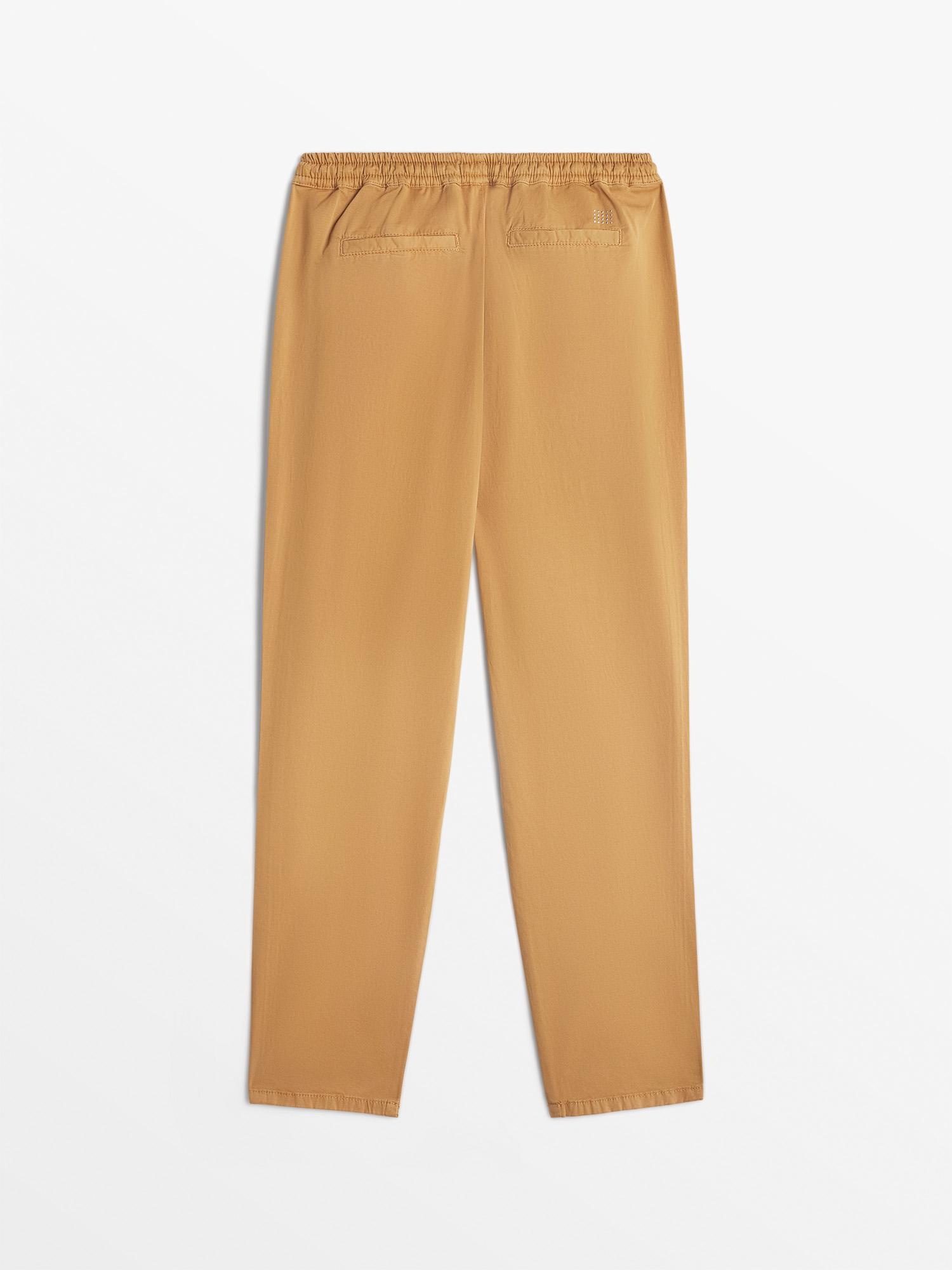 Pantalon Femme Ceinture Elastiquee Marron tbs