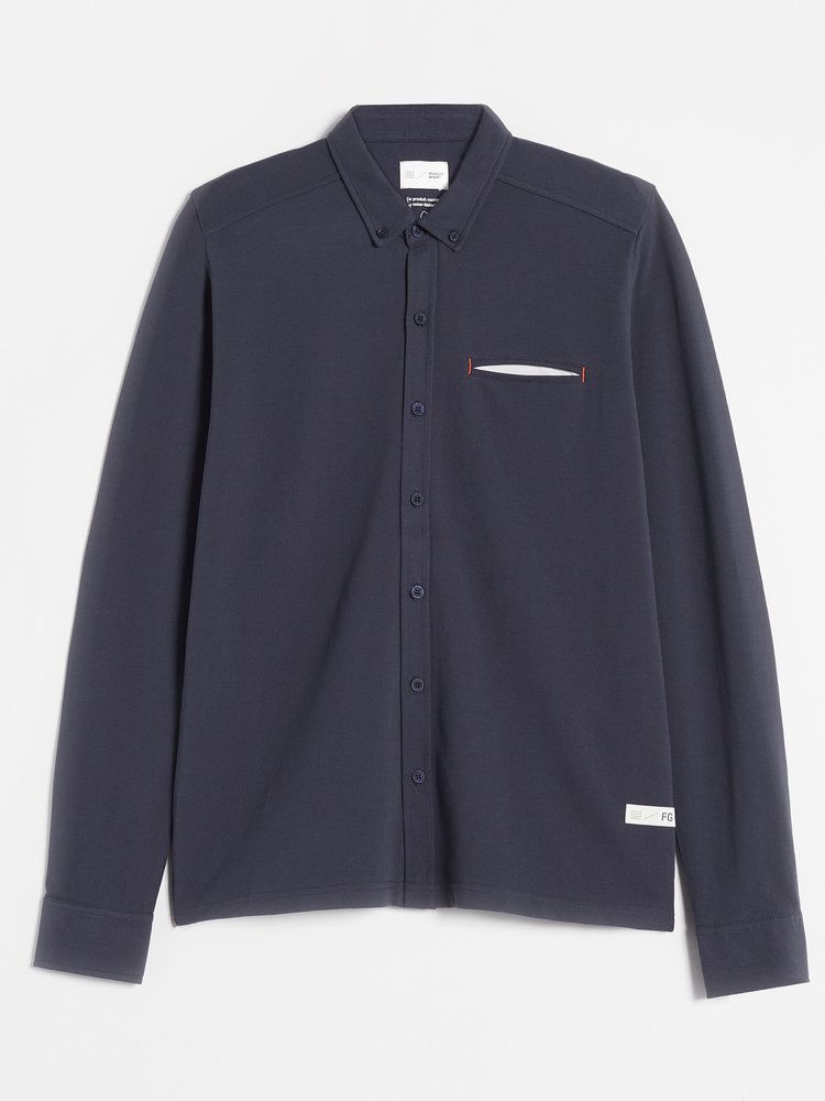 Chemise manches longues Puelche - Couleur bleu marine - Pour Homme - TBS - Taille M