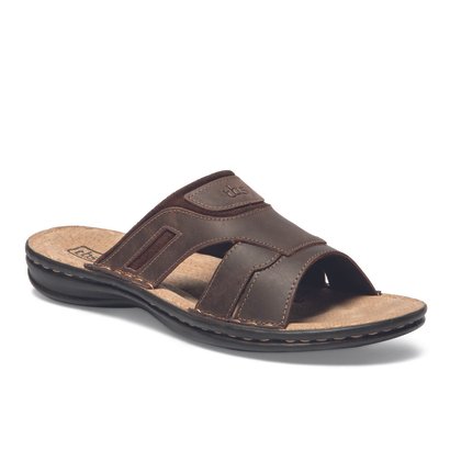 Mules Homme Confort Dessus Cuir Marron