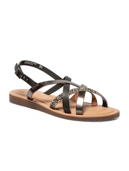 Sandales Femme Plates Confort Cuir Noir