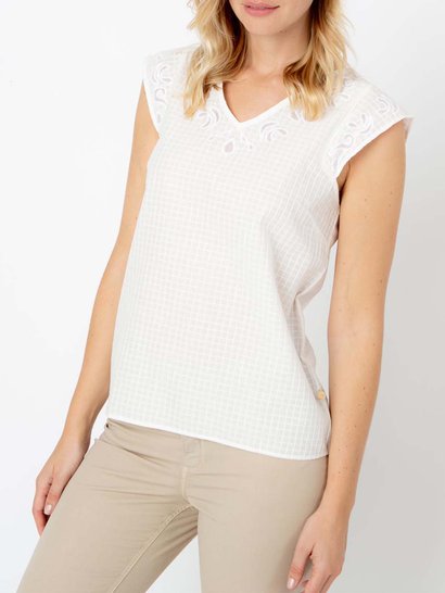 Blouse Femme Broderie Blanche