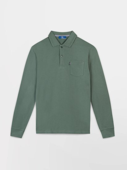 Polo Homme Chaud Manches Longues Vert