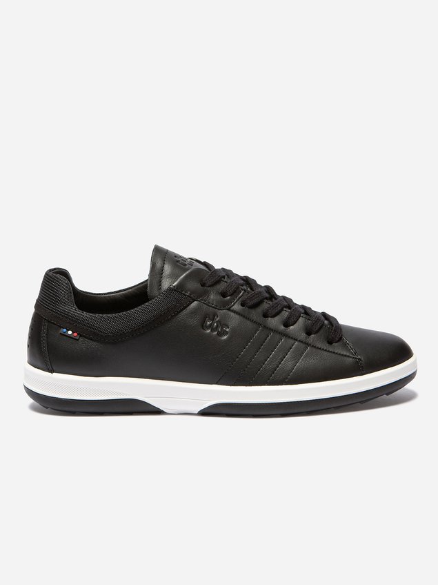 Tennis Homme Confort Cuir Noir