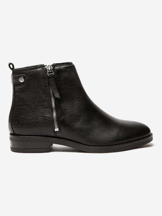 Bottines Femme Cuir Zip Intérieur Cuir Noir FABIOLA