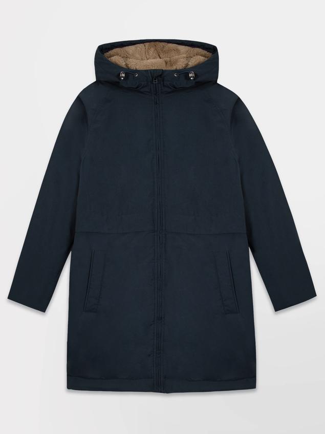 Coat Long Women Waterproof Hooded Navy SUSANLON