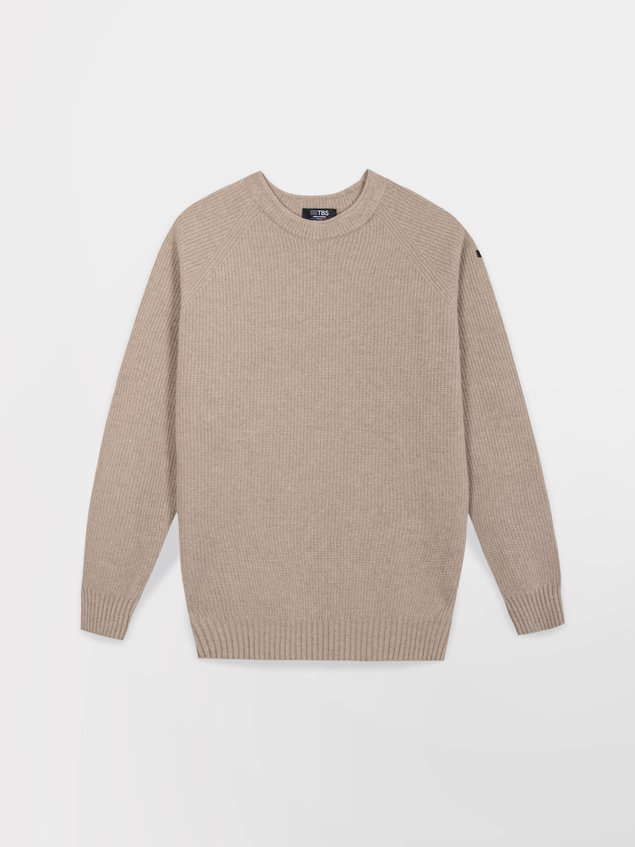 Pull Homme Fabriqué en France Laine et Cachemire Beige DIMITRI