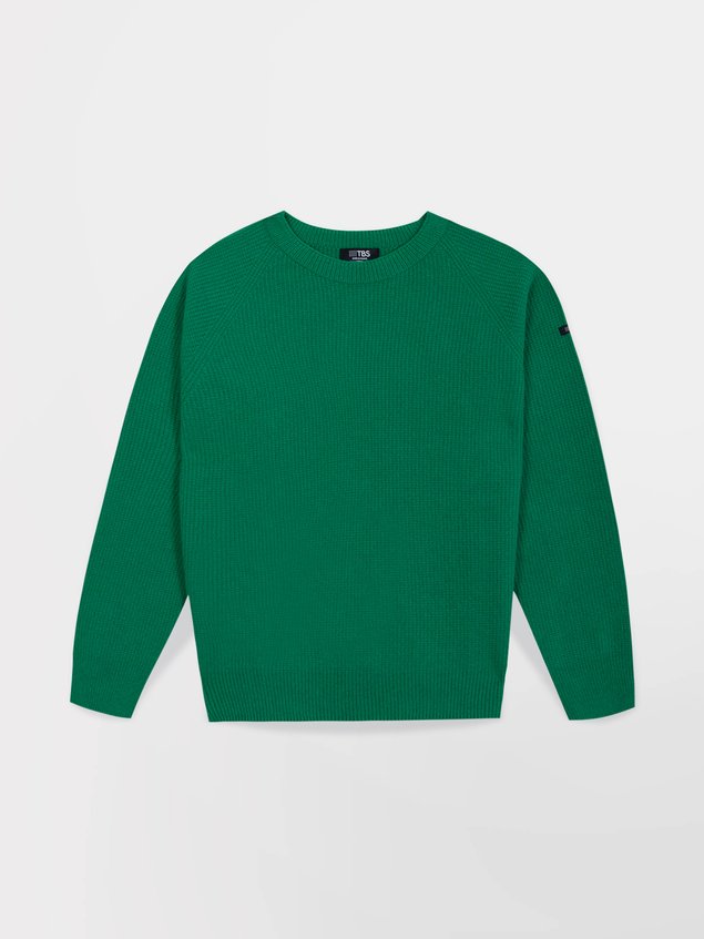 Pull Femme Fabriqué en France Laine et Cachemire Vert FAUSTINE