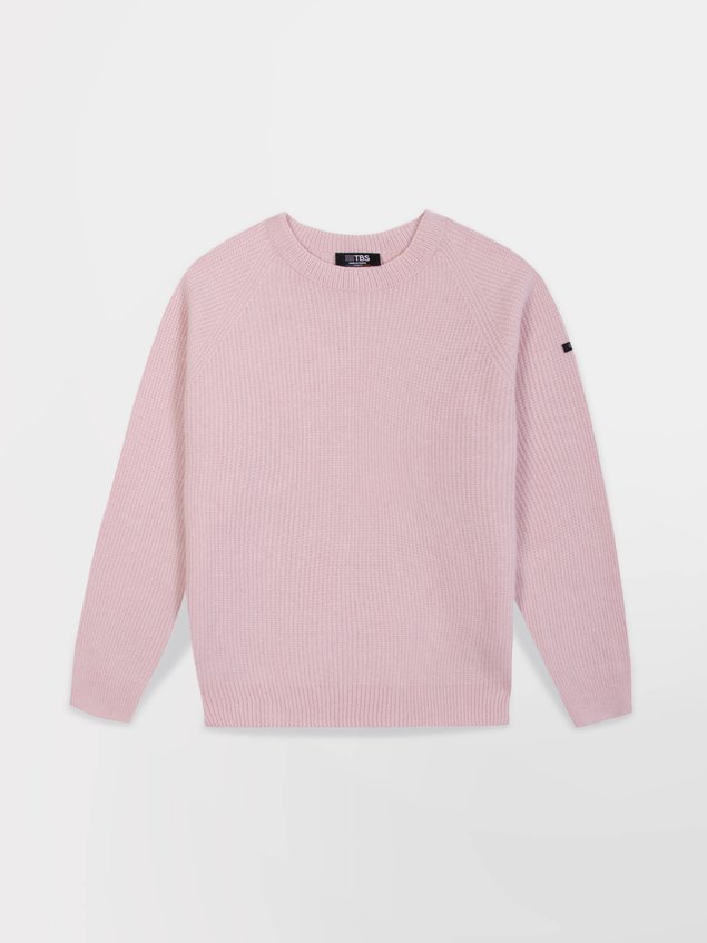 Pull Femme Fabriqué en France Laine et Cachemire Rose FAUSTINE