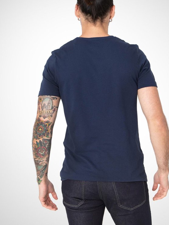 Tee-Shirt Homme Coton & Polyester Recyclés Marine
