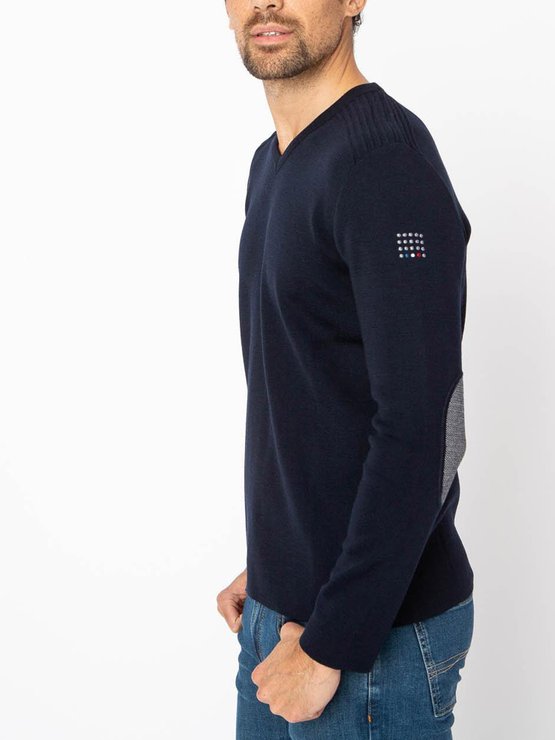 PULL LAINE FRANÇAISE MERINOS NOIR HOMME - 100% Made in France