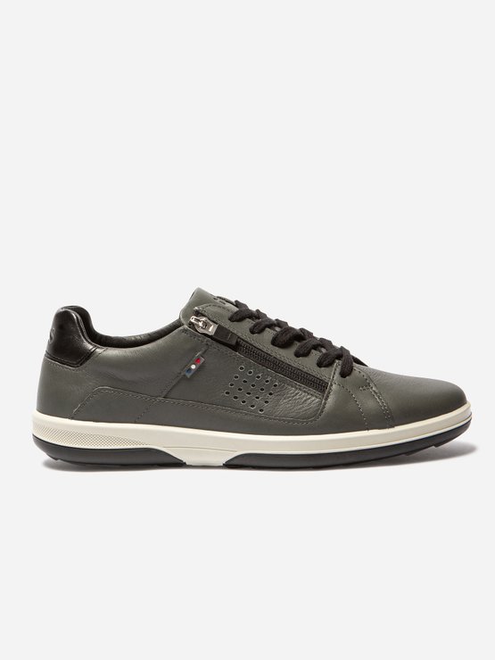 Baskets Homme Made In France Dessus Cuir Gris Anthracite