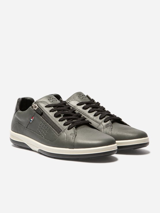 Baskets Homme Made In France Dessus Cuir Gris Anthracite