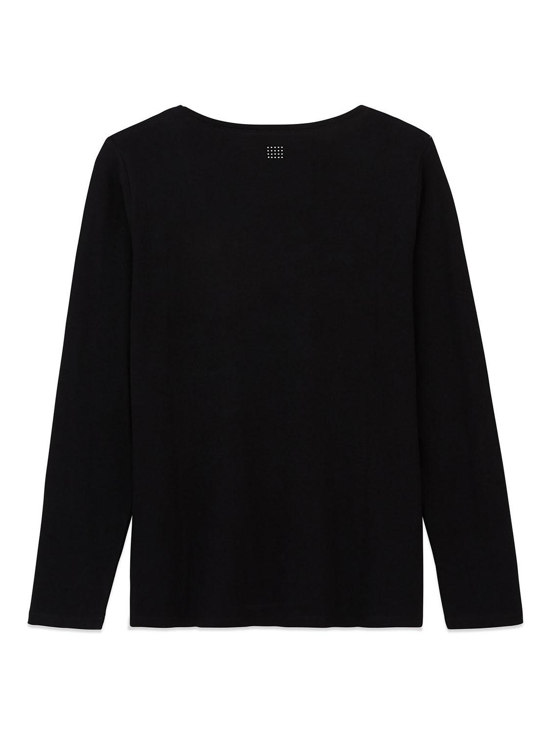 Tee shirt manches longues noir femme outlet