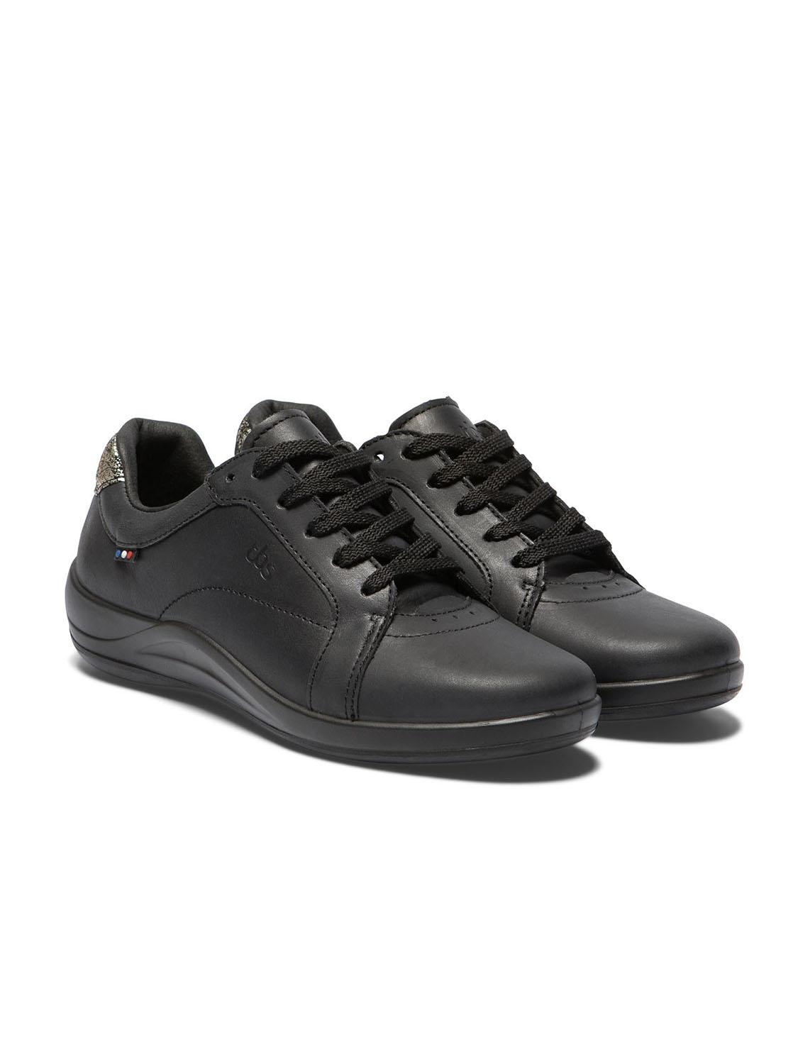Baskets Femme Confort Dessus Cuir Noir tbs