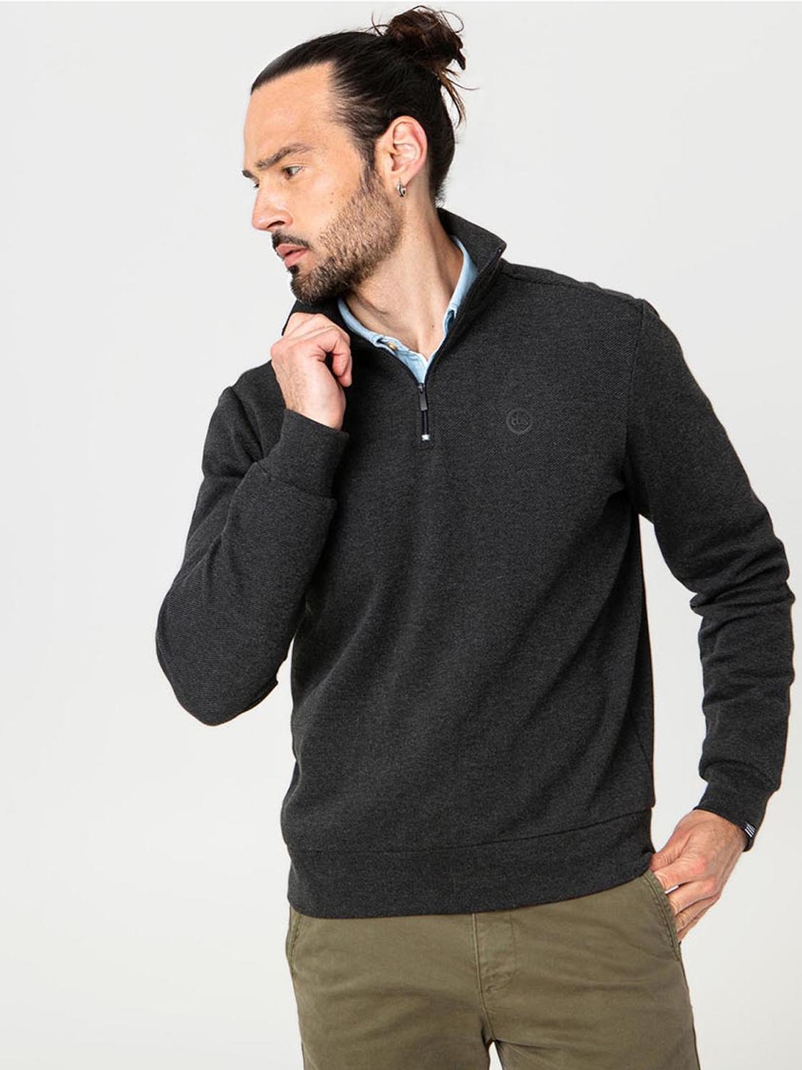 Pull Homme Col Camionneur Gris tbs