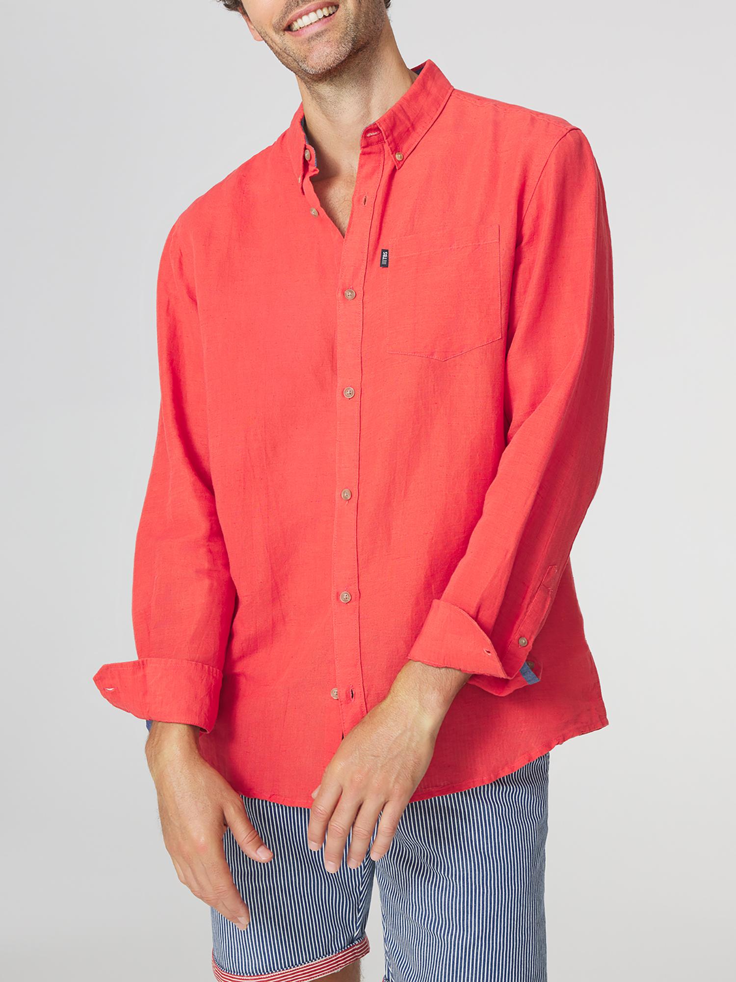 Chemise Homme Carbone 2XL Rouge - Coupe Classique, Manches Courtes, 100% Coton - Occasion TB