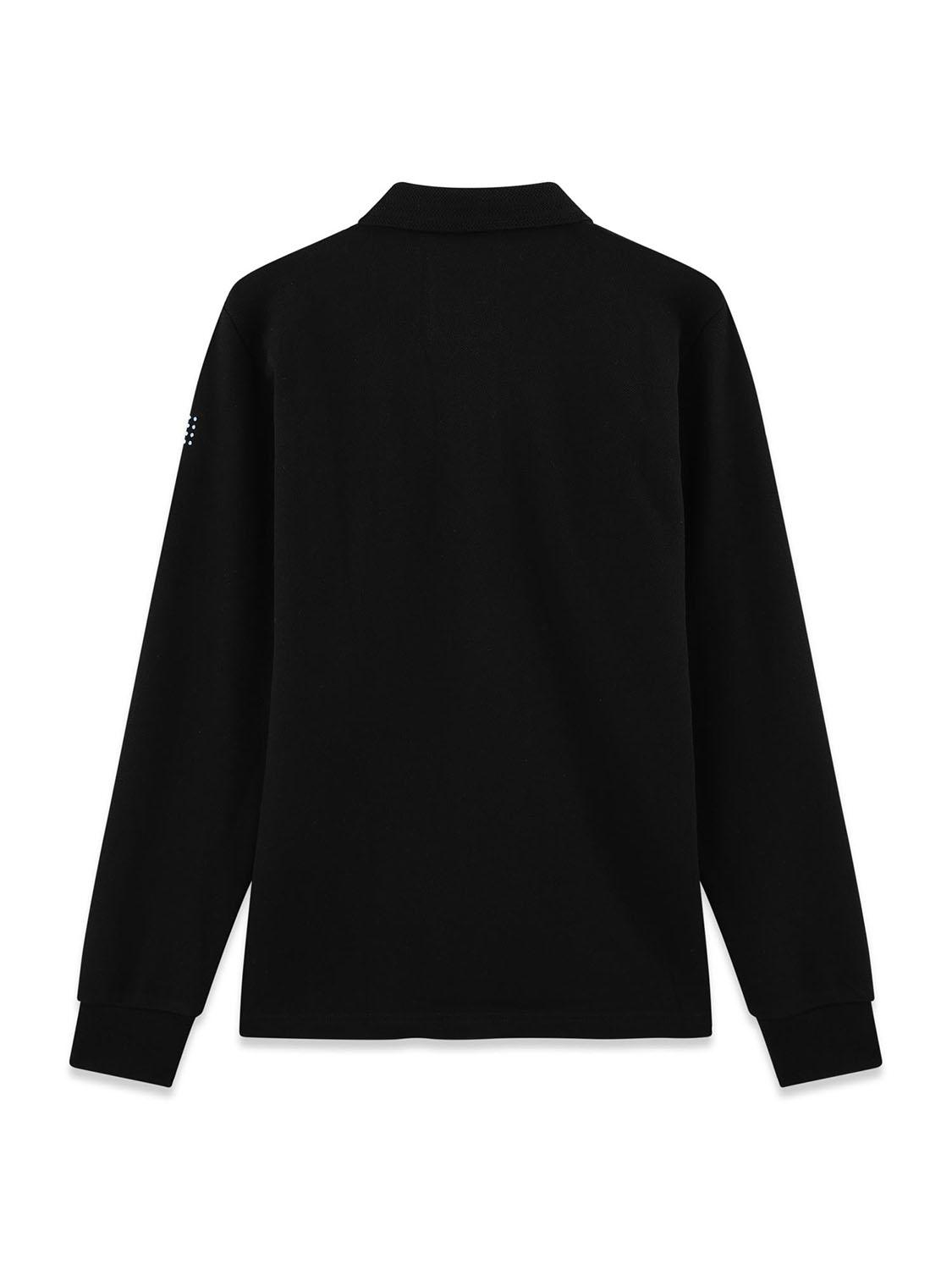 Polo Homme Manches Longues Coton Noir tbs