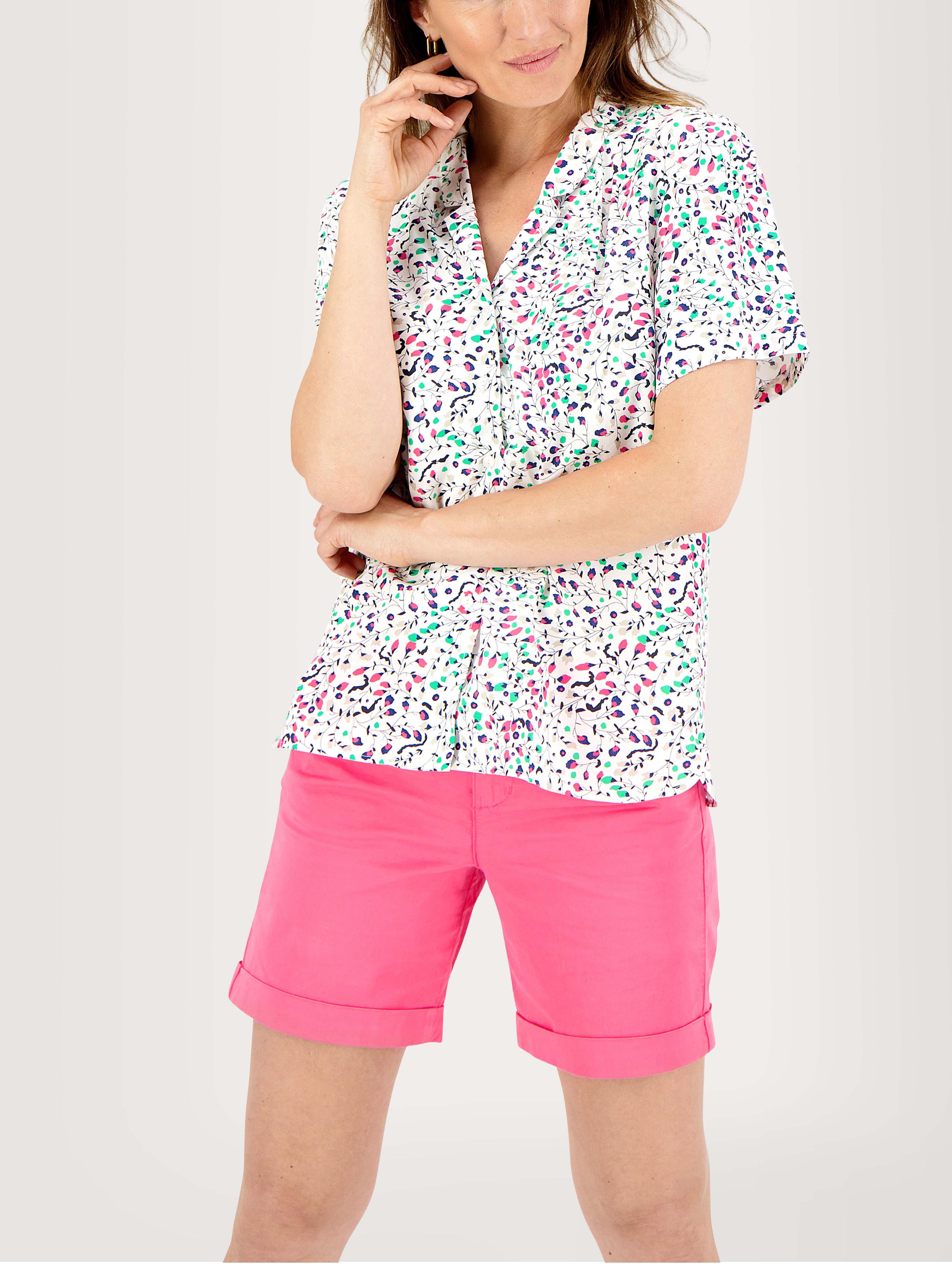 Chemisier décontracté à motif floral pour femme