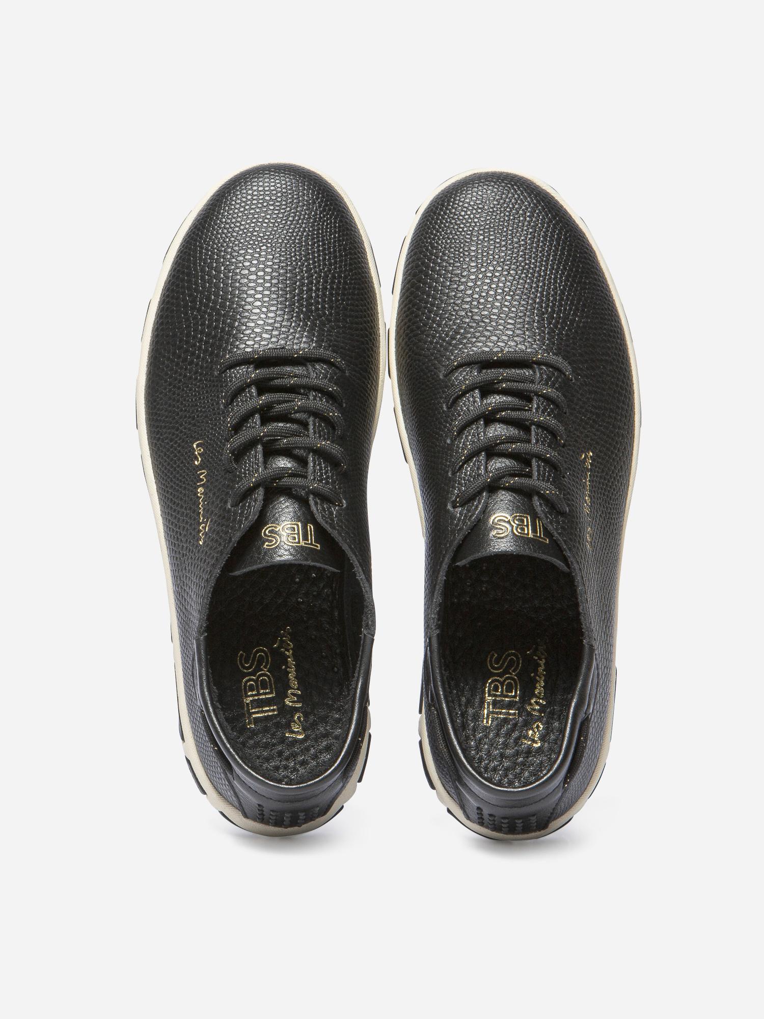 Sneakers Women Comfort Leather Embossed Black JAZARU