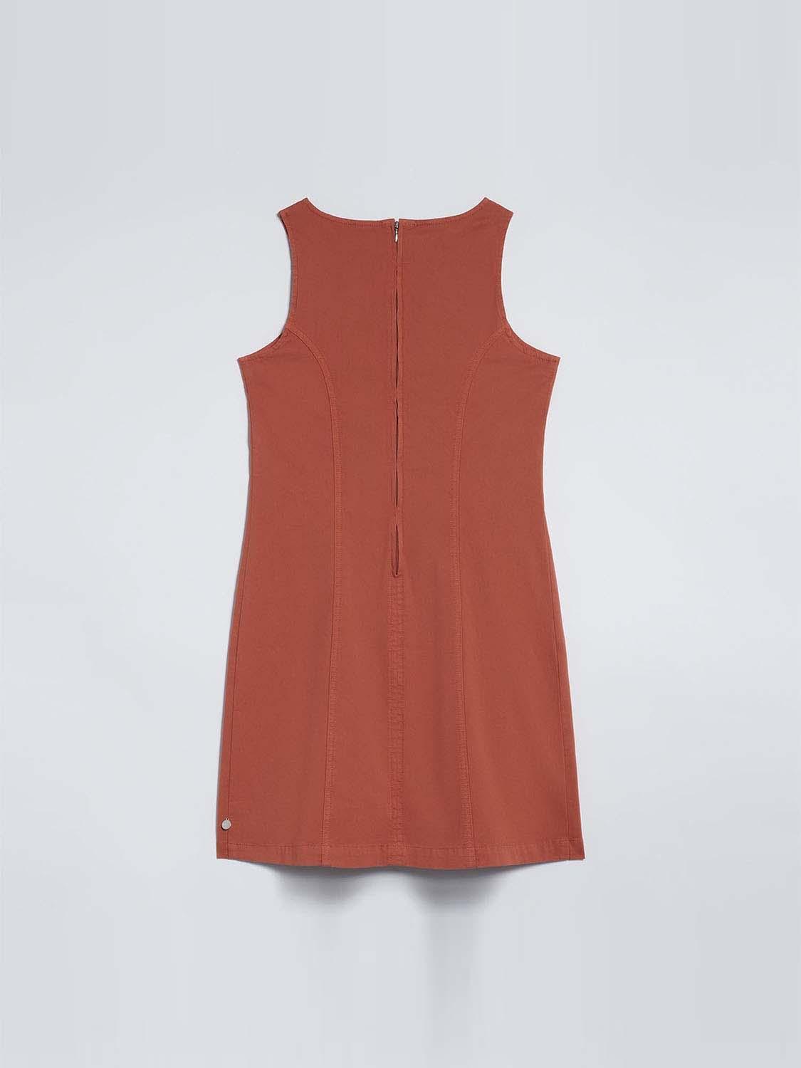 Robe Femme Sans Manches Coton Biologique Marron tbs