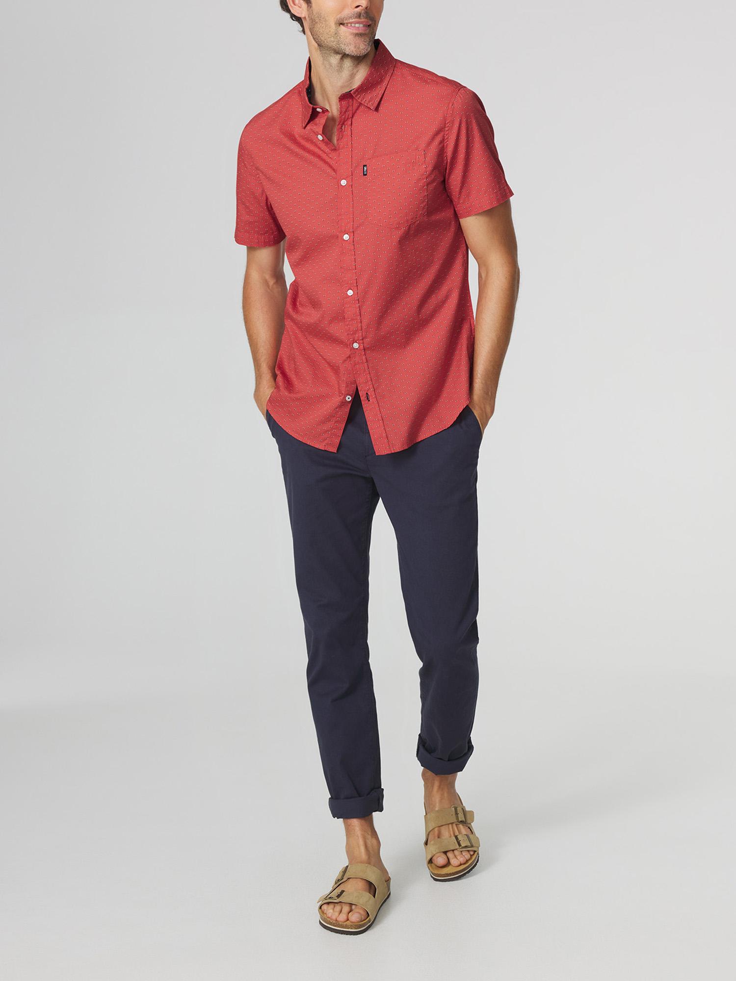 Chemise Ben Sherman Rouge à Pois - Taille L Manches Longues - Occasion Très Bon état