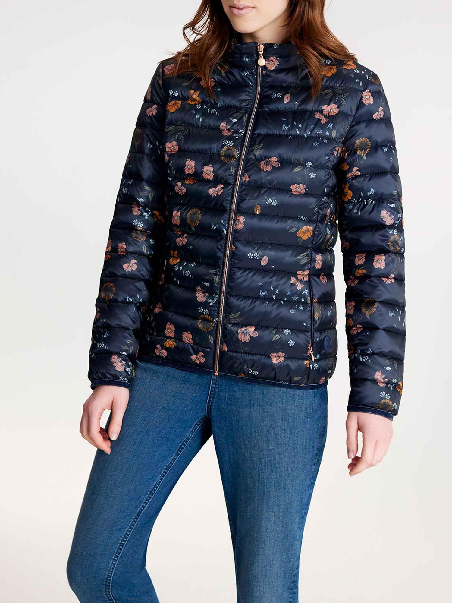 Doudoune Femme Motif Floral Noire tbs
