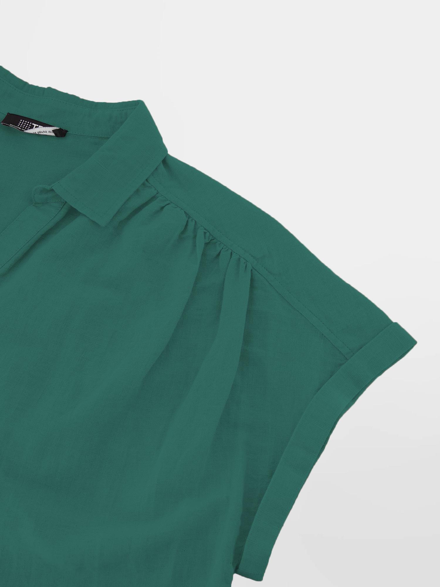 Chemisier Mistral Vert Imprimé - Taille 14 (44) - Occasion En Parfait état