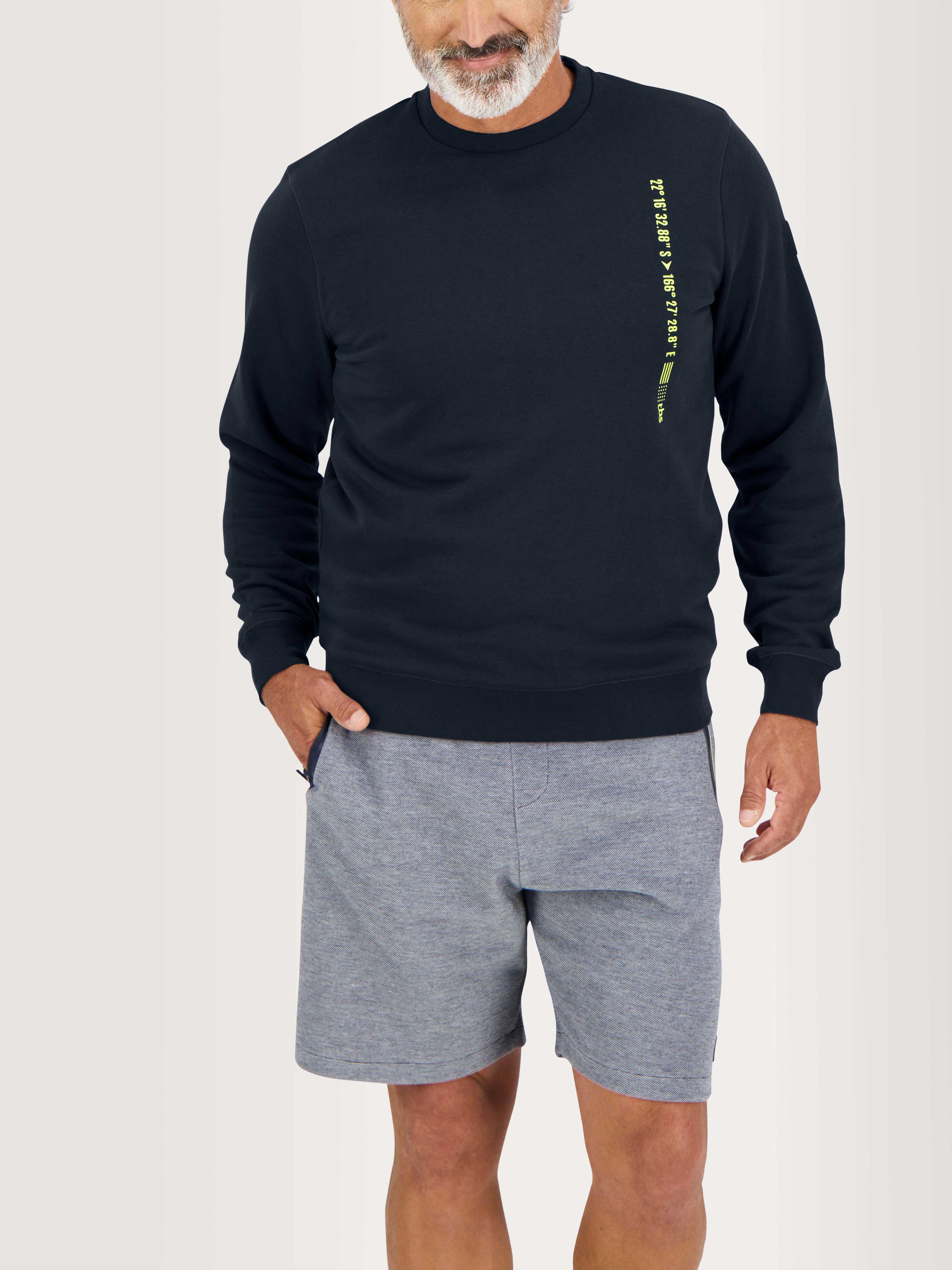 新品)SEESEE boarder crew sweat 2025URBS Sweatshirt Men Fleece Crew-Neck Navy