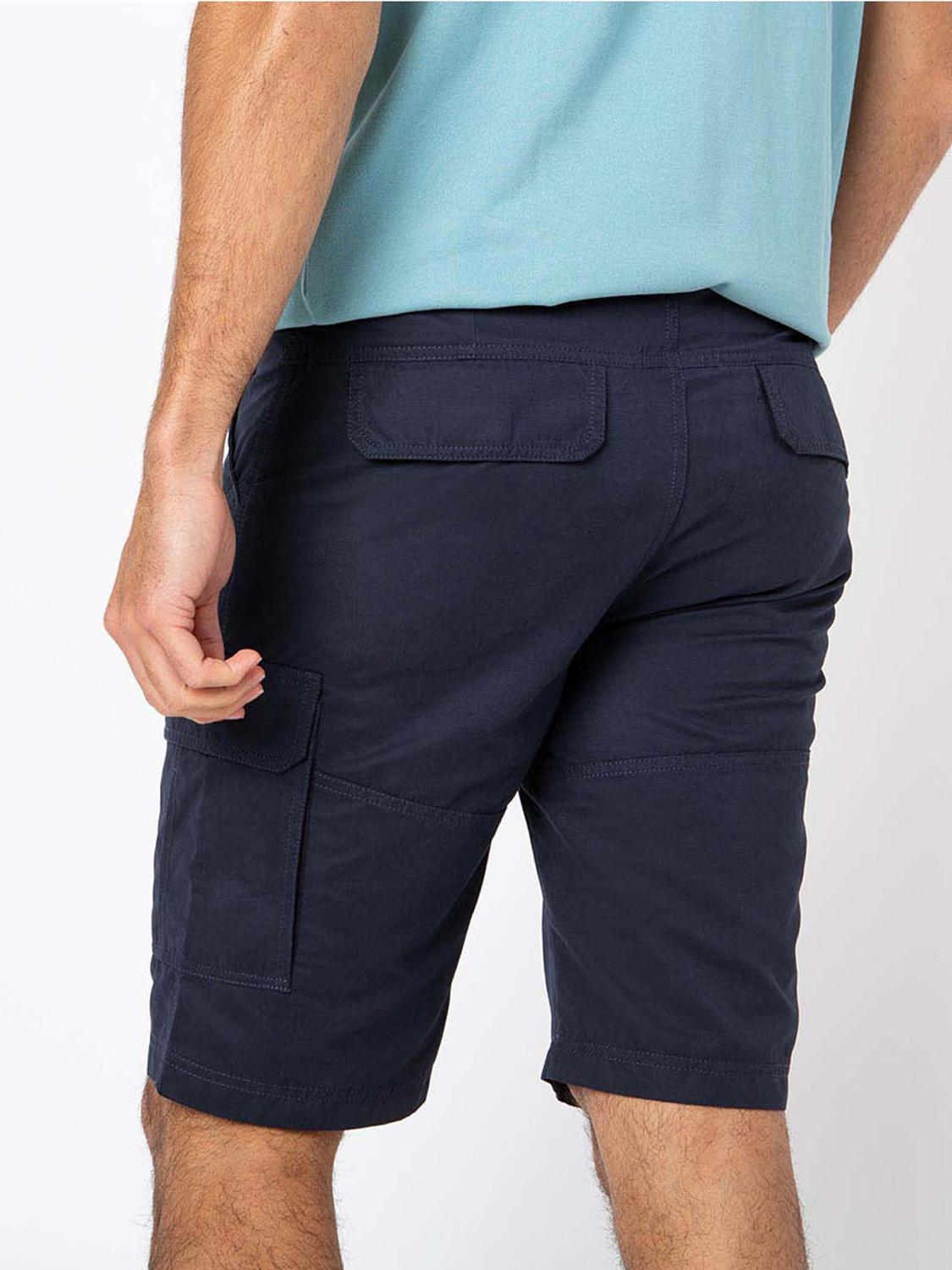 Bermuda Homme Ceinture Semi Elastiquee Marine tbs