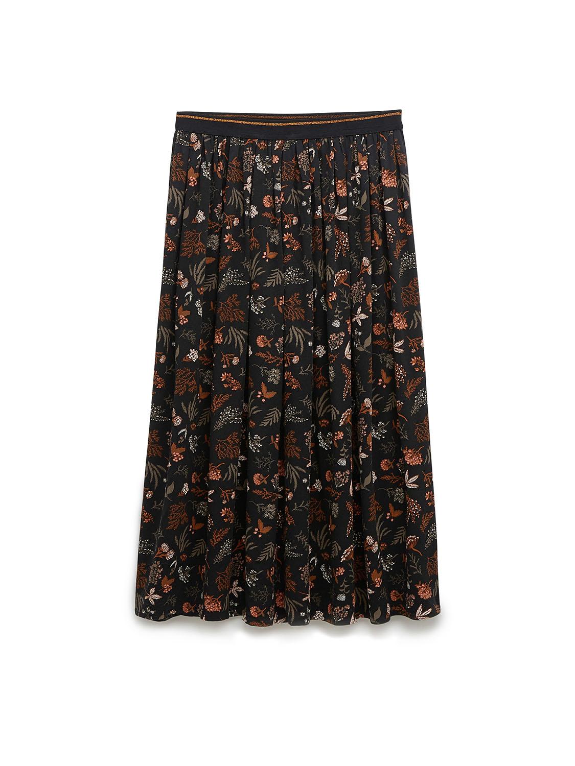 Jupe Femme A Motif Viscose Noire