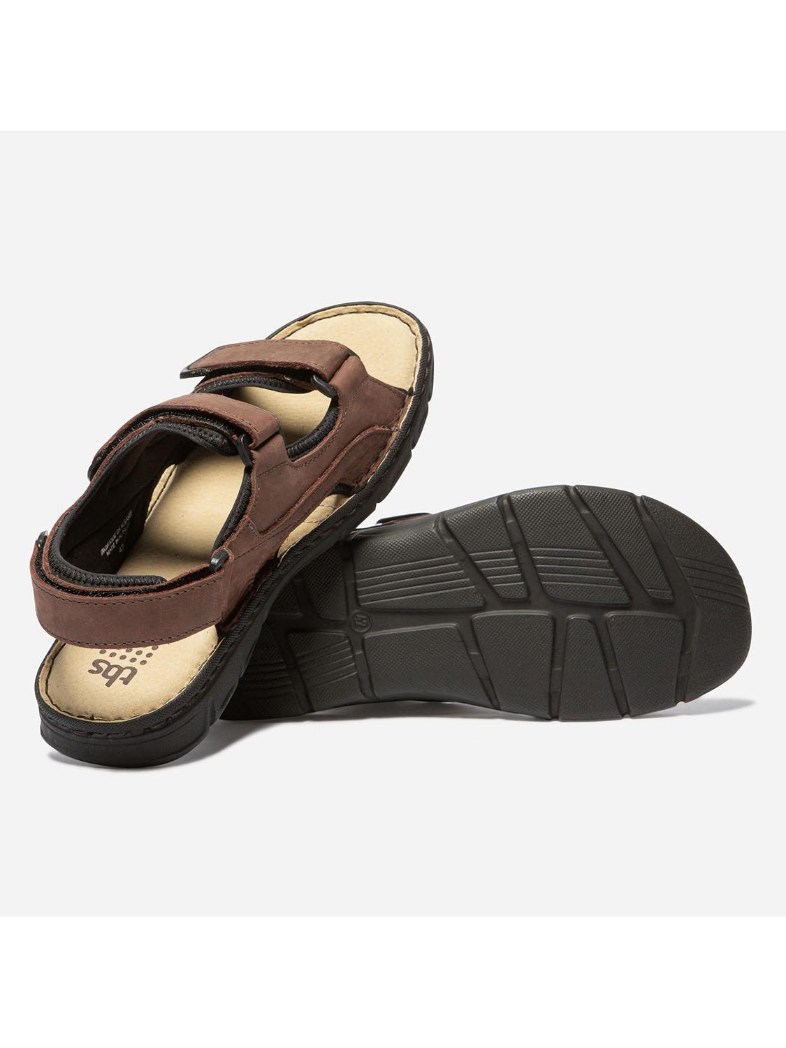 Sandales Homme Confort Cuir Marron Fonc tbs