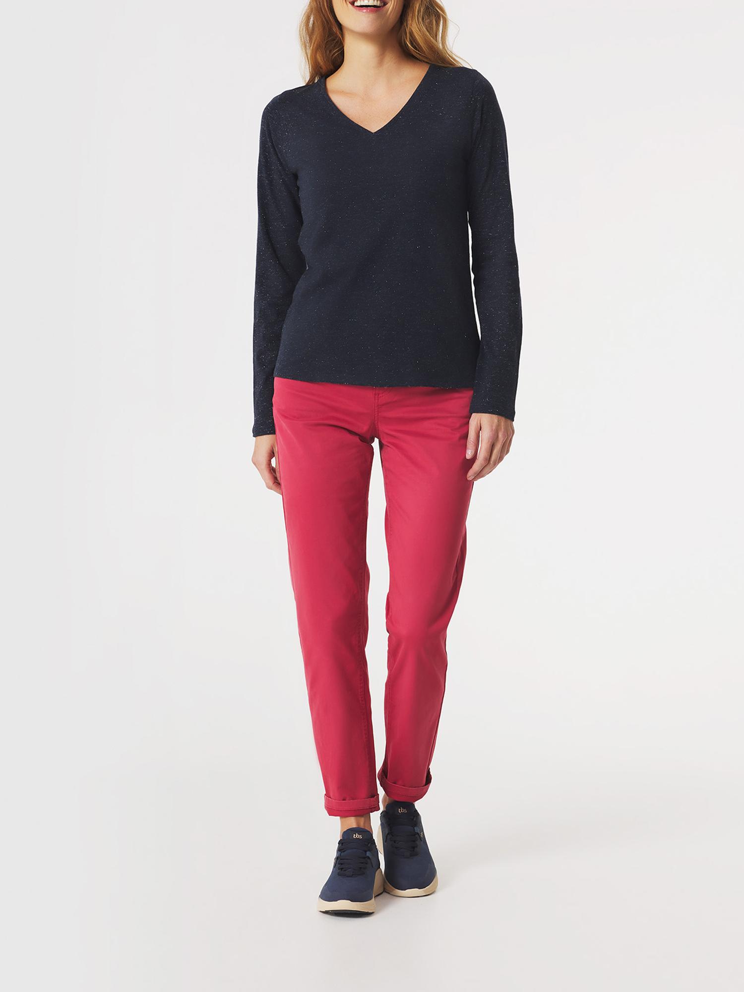 T-shirt à manches longues sur mesure sportif ICEFIL - Marine/Cranberry