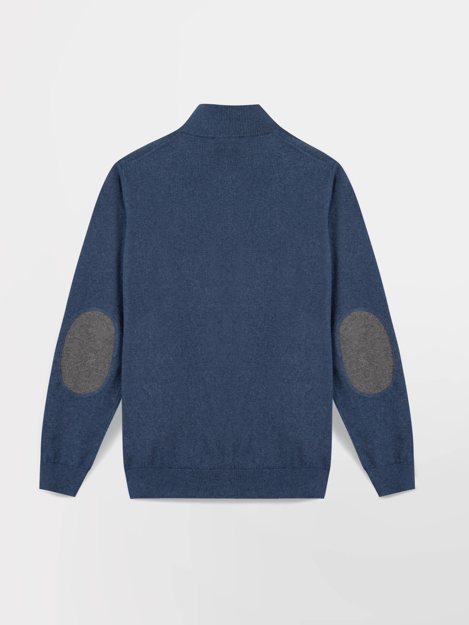 Gilet Homme Zippe Laine Coton Bleu tbs