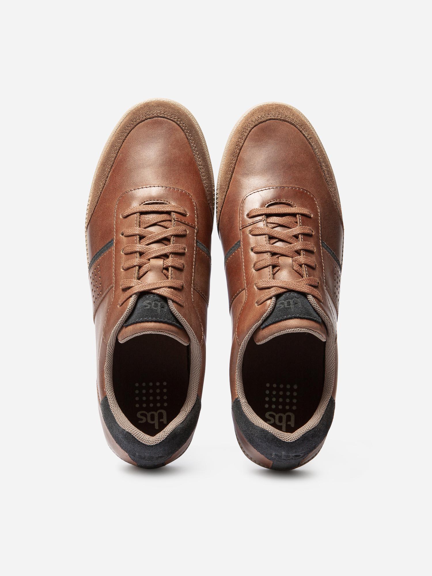 Tennis Homme Casual Cuir Marron tbs