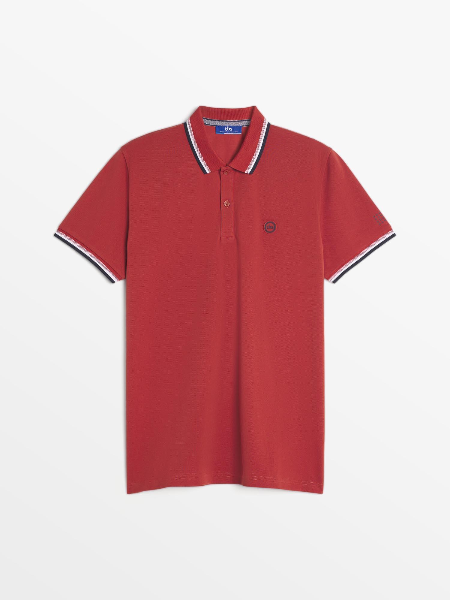 Polo Homme Coton Biologique Rouge tbs