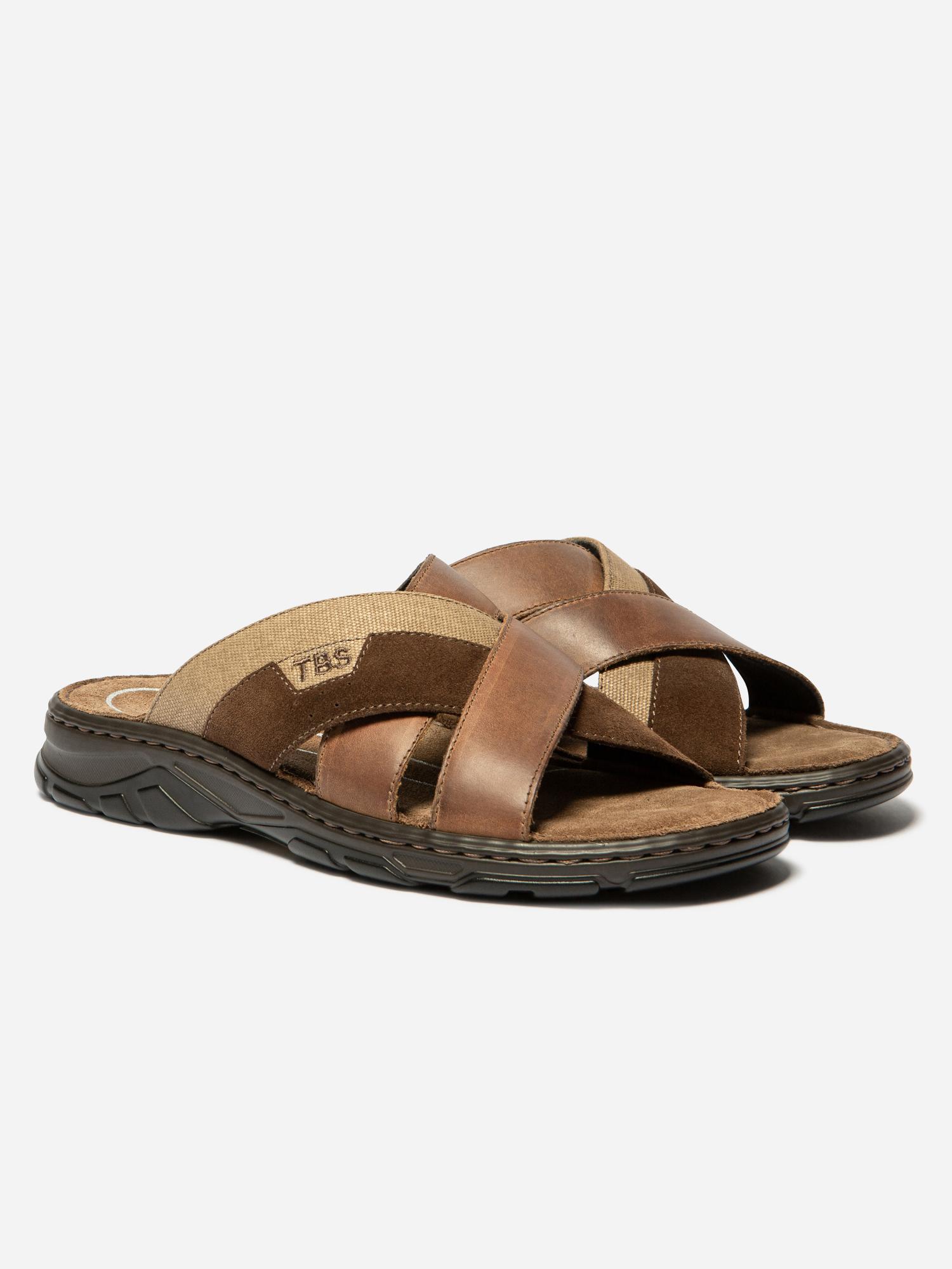 Men's Sole Ortholite Leather Chocolate Mules JACQUIE