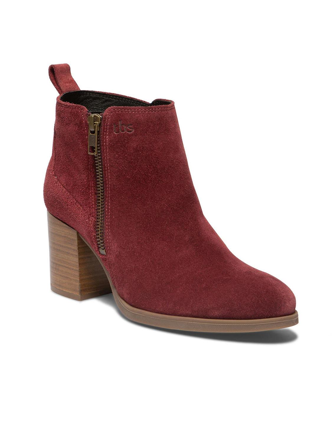 Bottines outlet velours bordeaux