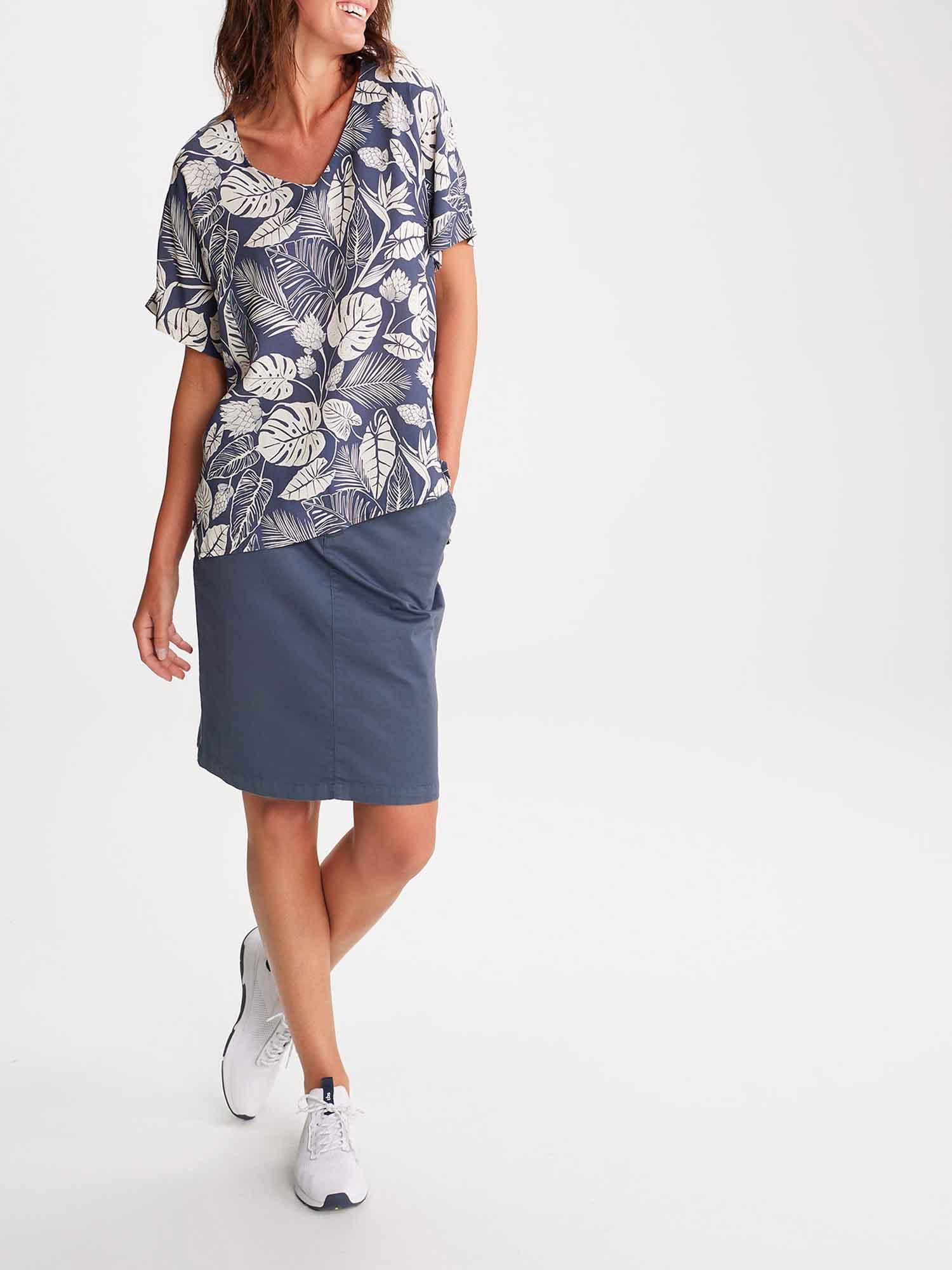 Blouse Femme Motif Floral Bleu tbs