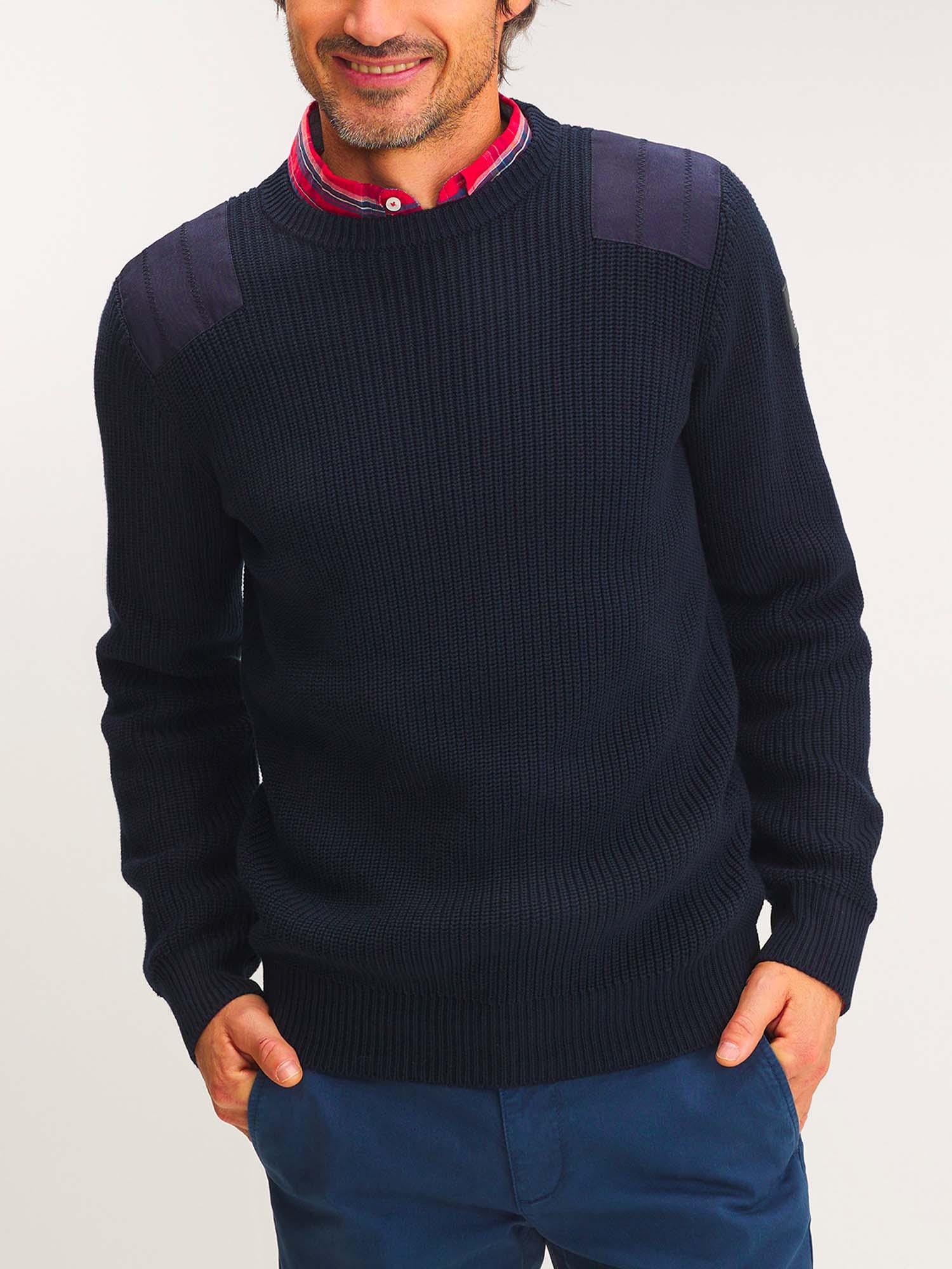 Pull Homme Col Rond Maille Marine tbs