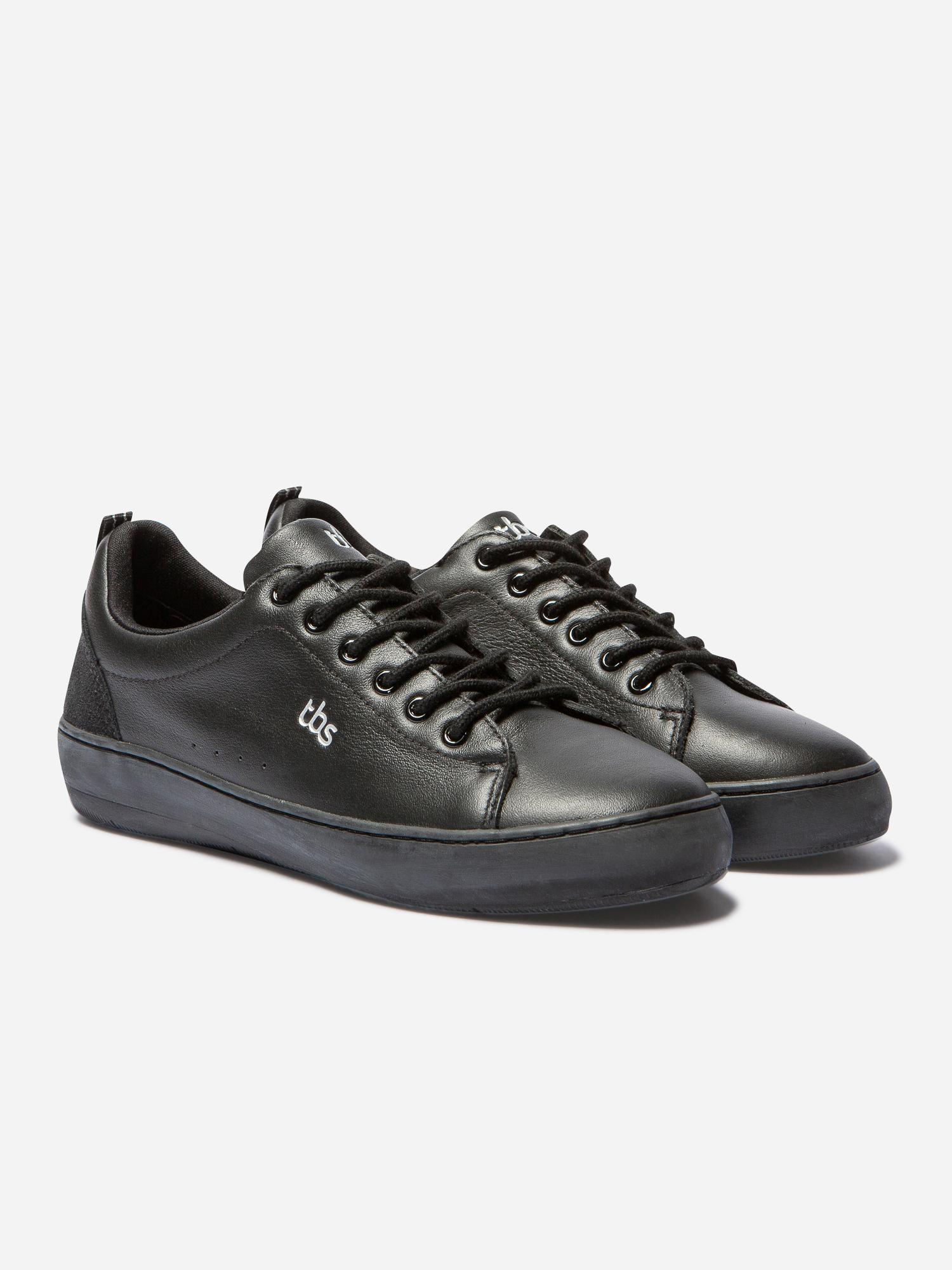 Tennis Femme Confort Dessus Cuir Noir tbs