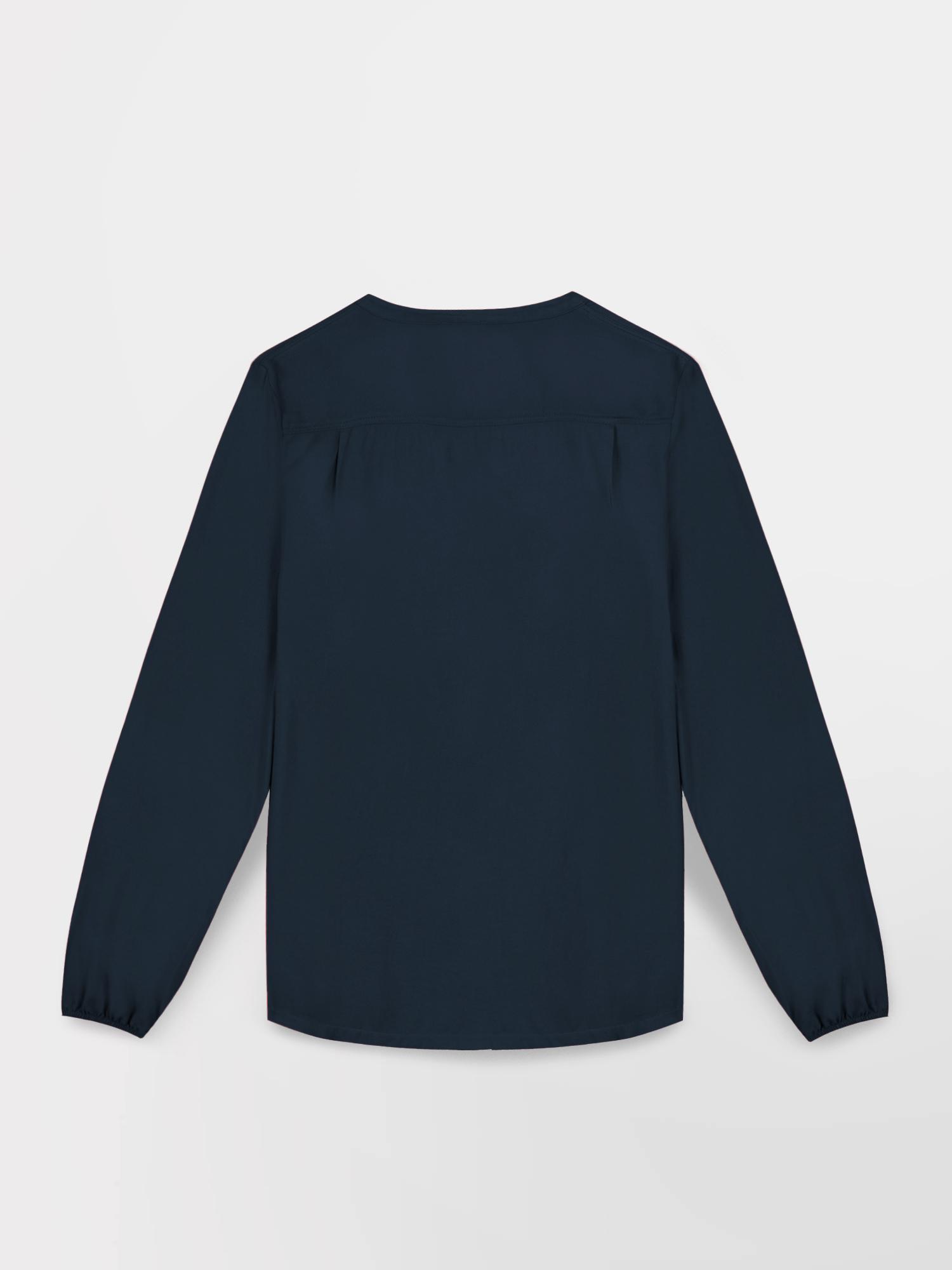 Blouse Manches Longues Bleu Marine à Points Blancs - Taille 42/44 - Occasion En Parfait état