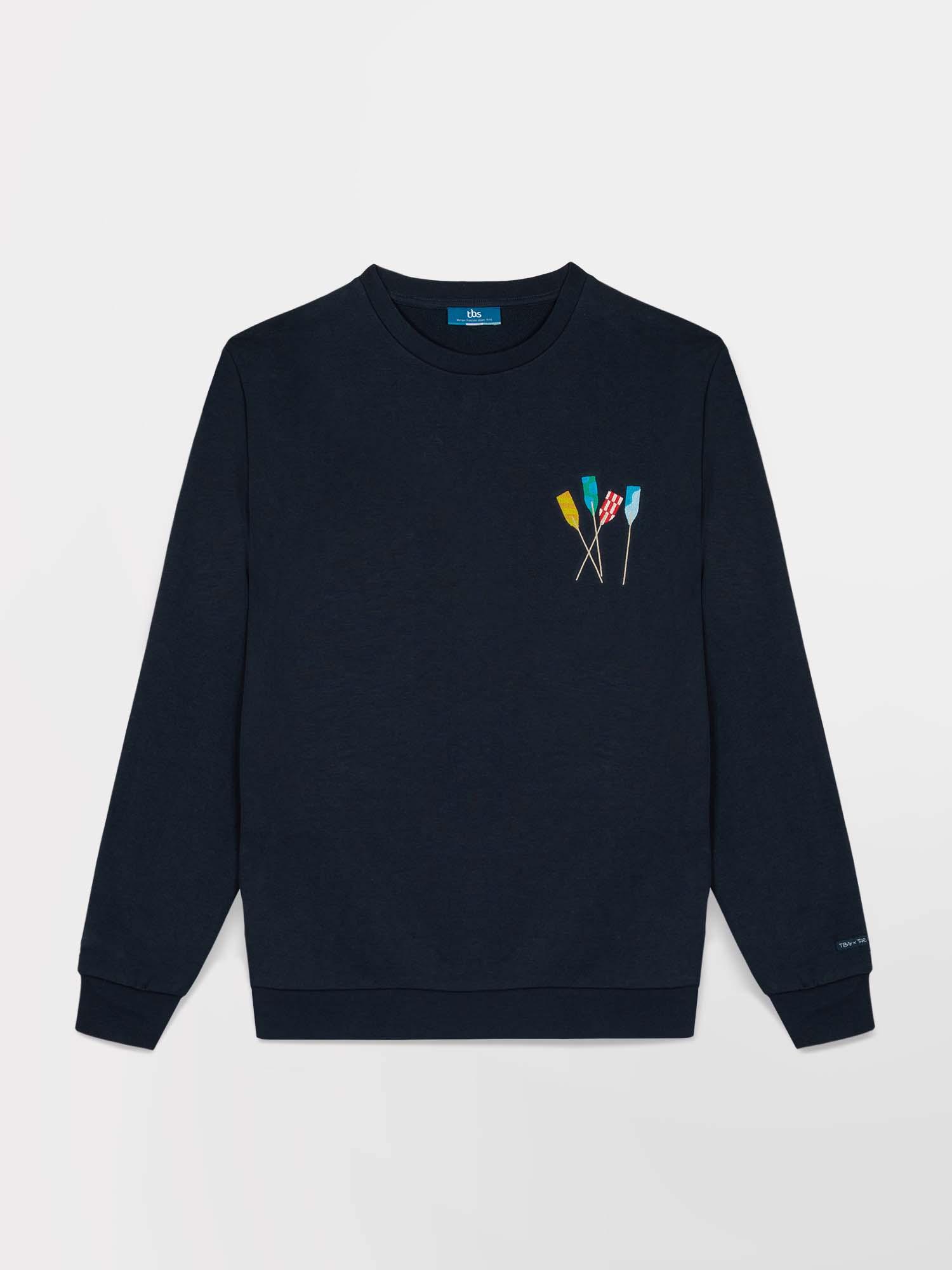 Sweat Homme Molleton Col Rond Marine tbs
