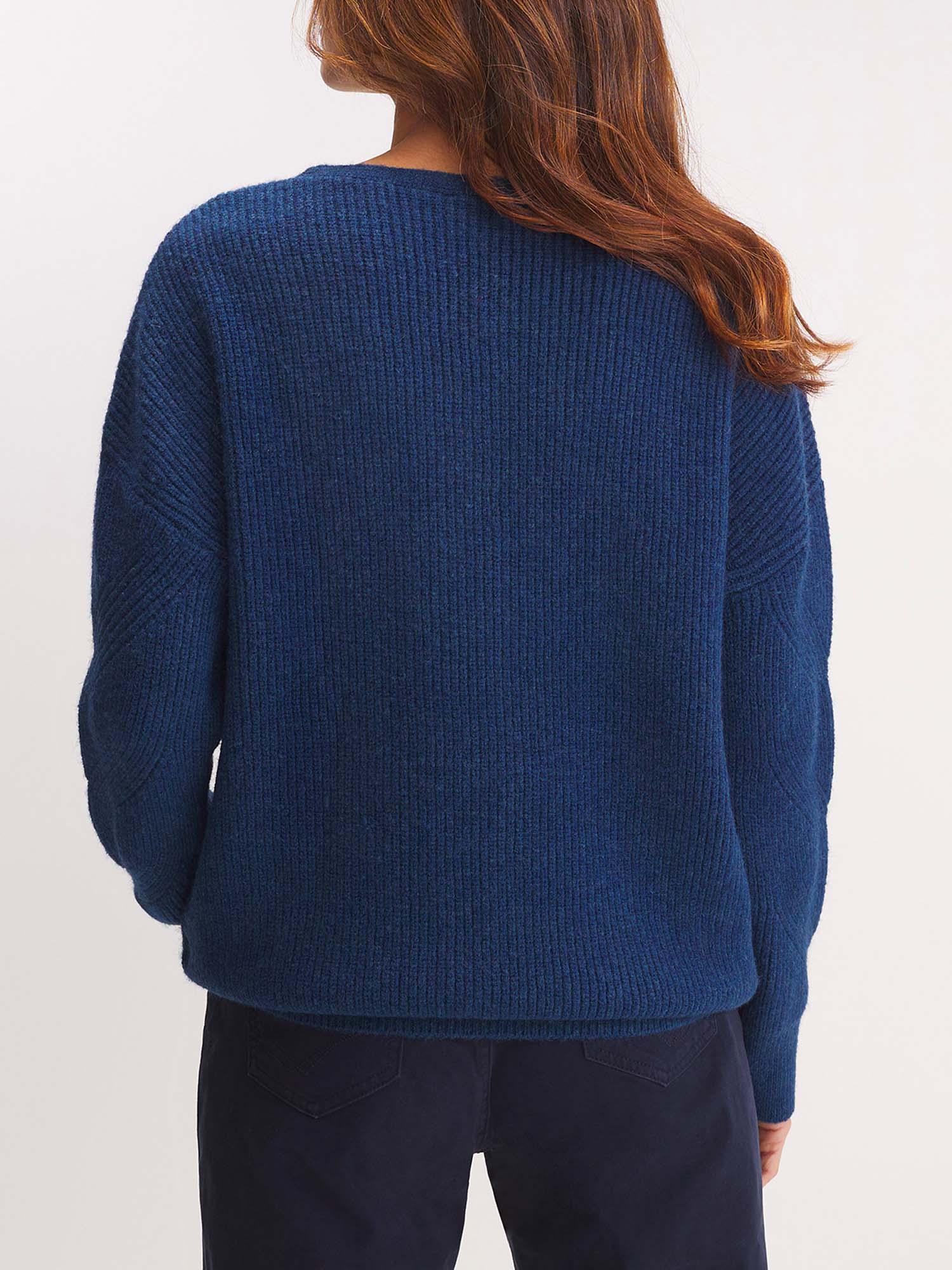 Pull Femme Manches Torsadees Bleu tbs