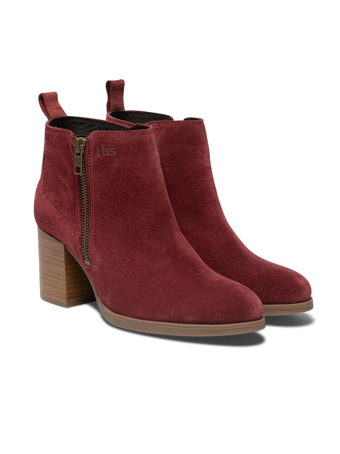Bottines outlet velours bordeaux