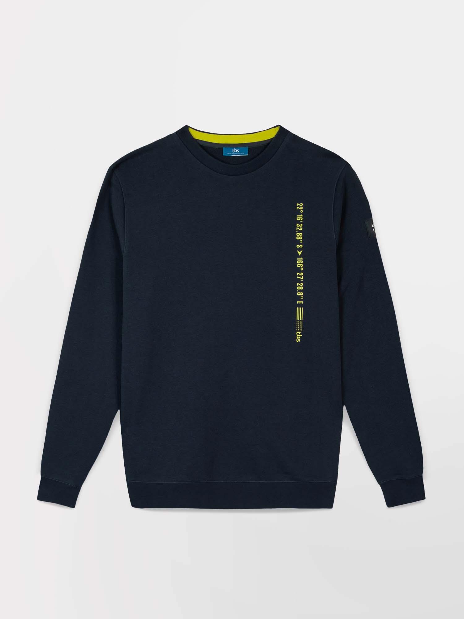 Sweat Homme Molleton Col Rond Marine tbs