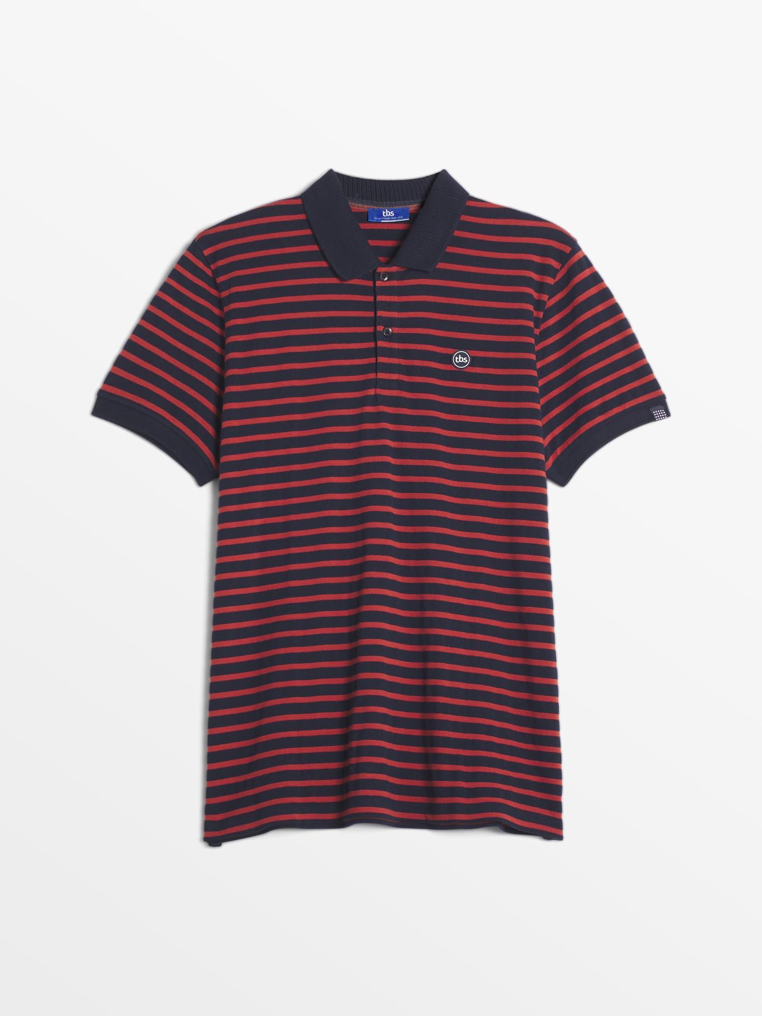 Polo Homme A Rayures Marine et Rouge tbs