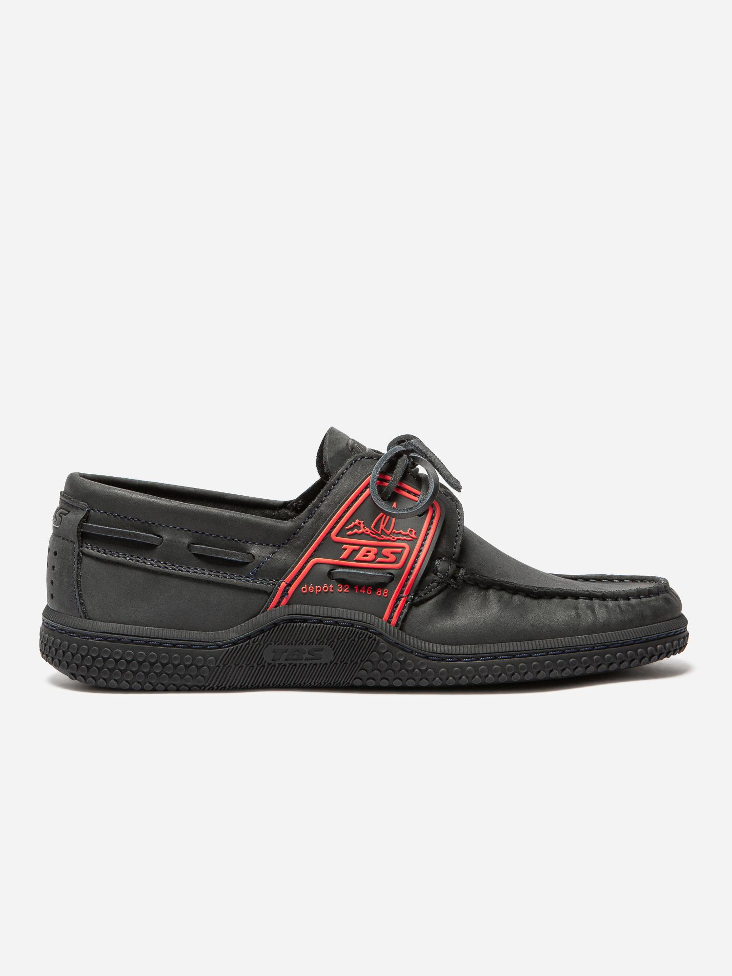 Chaussures Bateau Homme Cuir Marine et Rouge GLOBEK tbs